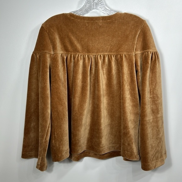 Madewell Texture & Thread corduroy swing top mustard color size XS. NWT. - Picture 9 of 9